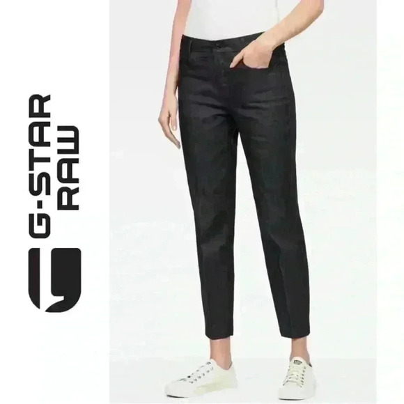 G-Star Raw Jeans D-Staq Mid Waist Skinny Ankle Chino Dark Denim Size 24 - Picture 1 of 14